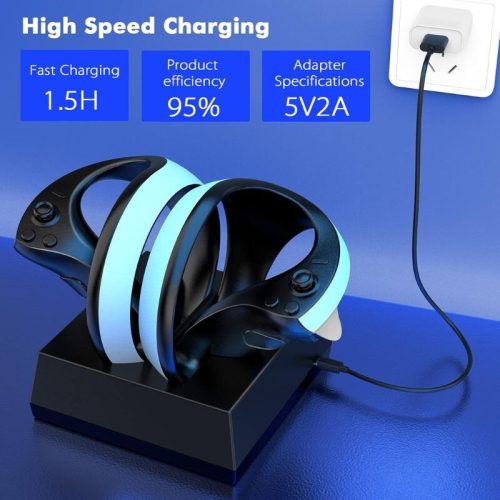 Mooroer PS VR2 Ladestation für Sony PS VR2 Sense Controller, Schwarz