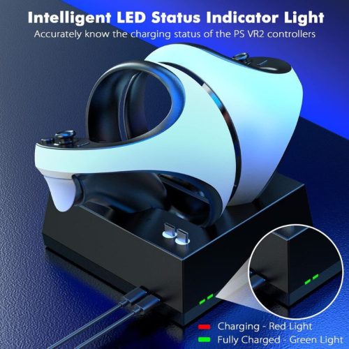 Mooroer PS VR2 Ladestation für Sony PS VR2 Sense Controller, Schwarz