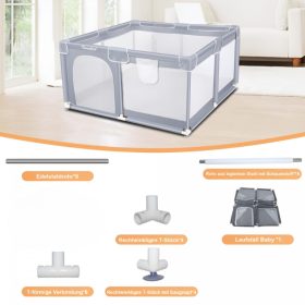  Tenckat Baby tragbarer Laufstall mit Haustiermatratze 130x130x68cm