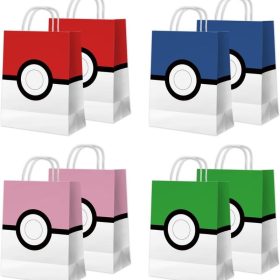   Azyre 16-teiliges Geburtstagsgeschenktüten-Set mit Pokemon-Ball-Motiven für Kinder