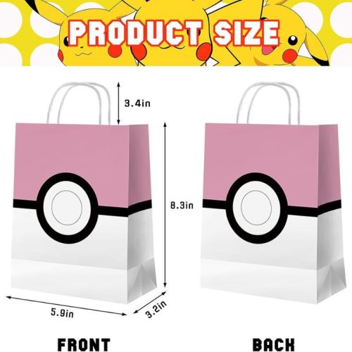 Azyre 16-teiliges Geburtstagsgeschenktüten-Set mit Pokemon-Ball-Motiven für Kinder