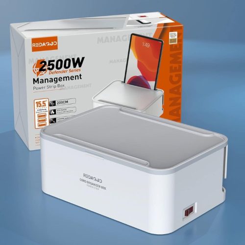 Redagod Stromverteiler mit Kabelmanagementbox, Weiß
