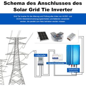   ARCELI 500 W 12 V netzgekoppelter Solar-Wechselrichter – MPPT-Mikro-Wechselrichter, PV-Wechselrichter (blau)