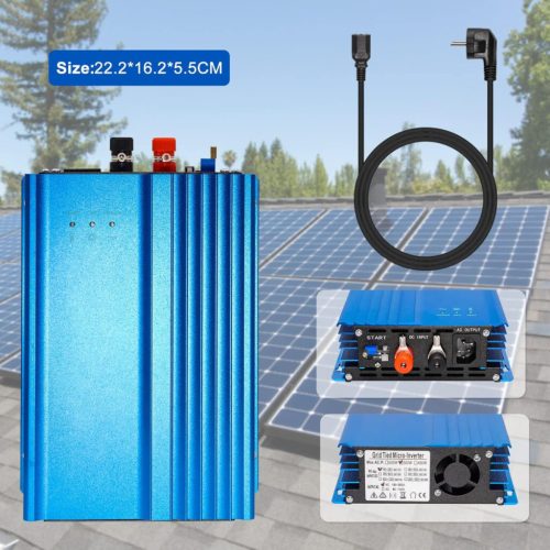 ARCELI 500 W 12 V netzgekoppelter Solar-Wechselrichter – MPPT-Mikro-Wechselrichter, PV-Wechselrichter (blau)