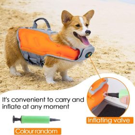 Ownpets Aufblasbare Hundeschwimmweste, M- Orange - Grau