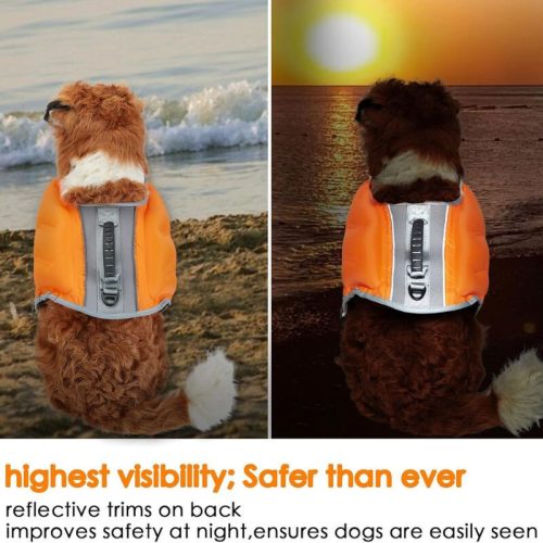 Ownpets Aufblasbare Hundeschwimmweste, M- Orange - Grau