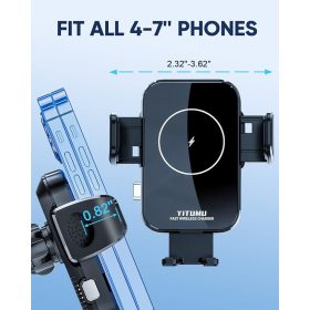   Yitumu A26 Kabelloses 15-W-Qi-Auto-Telefonladegerät mit an der Lüftungsöffnung montiertem Telefonhalter