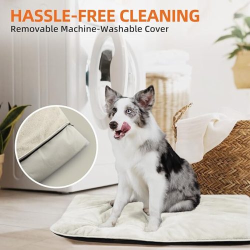 MoraPets Ultraweiche, wasserdichte Hundebettmatratze, 61 x 46 cm (Off White)