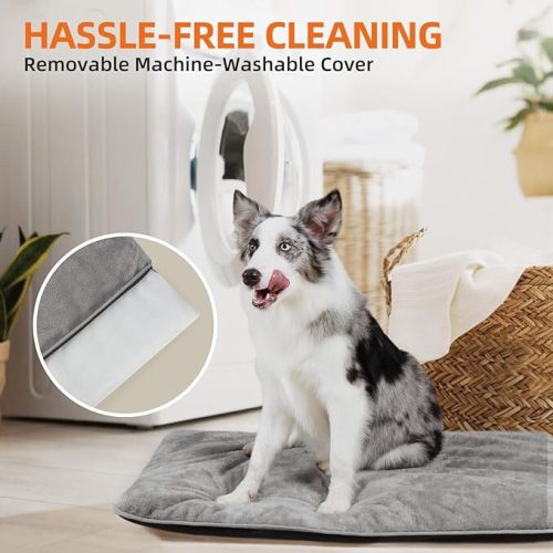 MoraPets Ultraweiche, wasserdichte Hundebettmatratze, 61 x 46 cm (Grau)