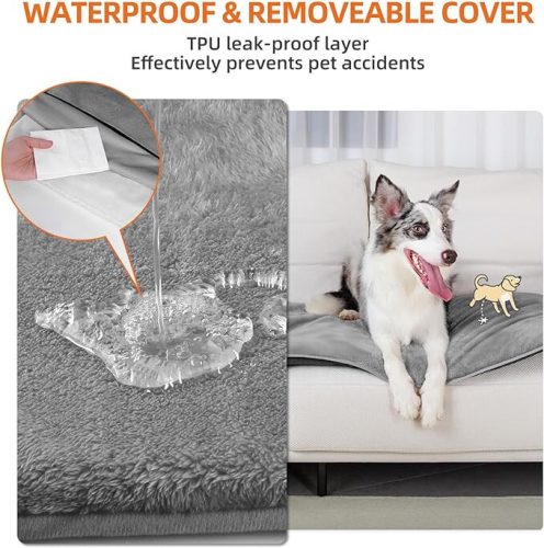 MoraPets Ultraweiche, wasserdichte Hundebettmatratze, 61 x 46 cm (Grau)