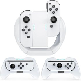 Mooroer Joy-Con Griff und Rennlenkrad 3 Stück - Weiß