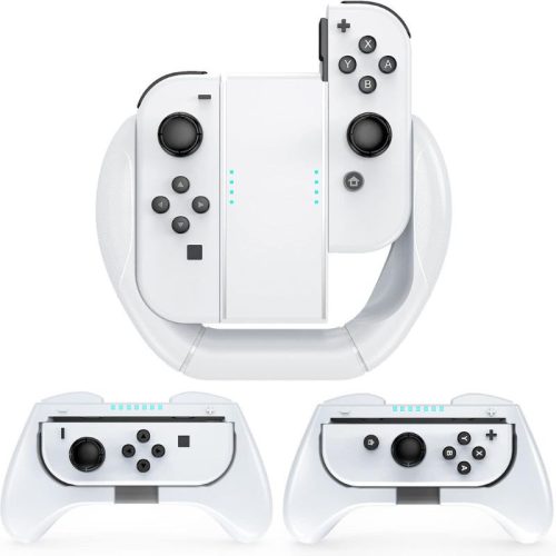 Mooroer Joy-Con Griff und Rennlenkrad 3 Stück - Weiß