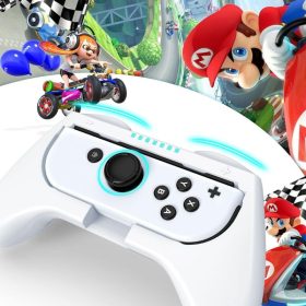 Mooroer Joy-Con Griff und Rennlenkrad 3 Stück - Weiß
