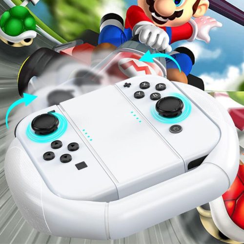 Mooroer Joy-Con Griff und Rennlenkrad 3 Stück - Weiß