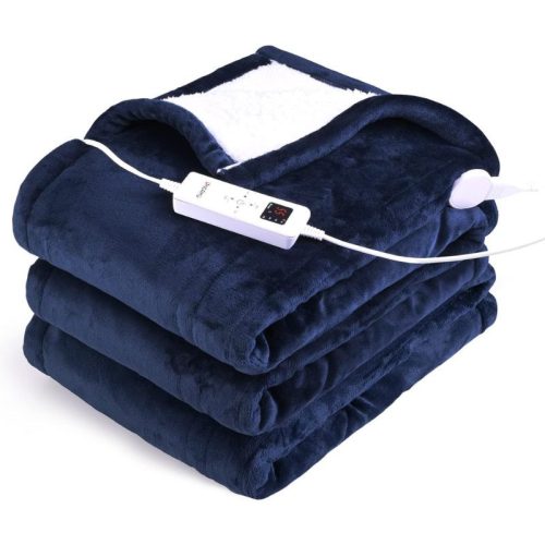 OneAmg Elektrische Heizdecke – Flanell-Heizdecke 127×152 cm, Blau