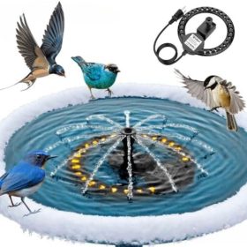   iKuchelife Winter-Vogelheizung mit Springbrunnen, 250 W, Schwarz