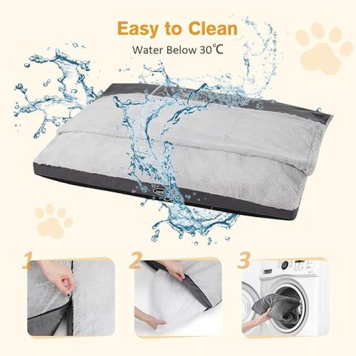 Pecute Selbstheizendes Haustierbett mit waschbarer Decke XL (Grau)