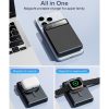 KPON Magnetische Powerbank 10000 mAh mit Magsafe iPhone- und Apple Watch-Ladegerät - Carbon Black