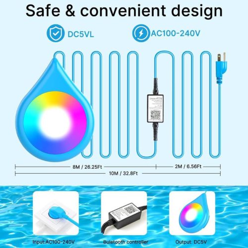 Intelligentes LED-Poollicht - Blau