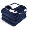 OneAmg Elektrische Heizdecke – Flanell-Heizdecke 160 × 180 cm, Blau