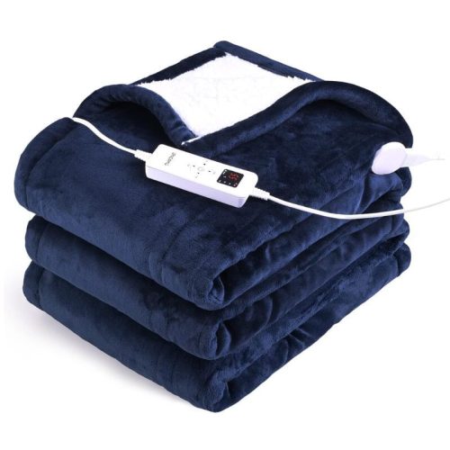 OneAmg Elektrische Heizdecke – Flanell-Heizdecke 160 × 180 cm, Blau