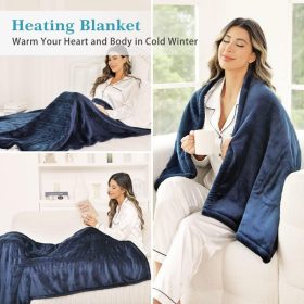  OneAmg Elektrische Heizdecke – Flanell-Heizdecke 160 × 180 cm, Blau