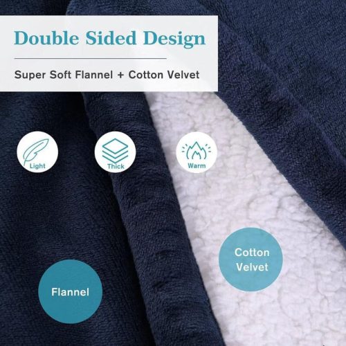 OneAmg Elektrische Heizdecke – Flanell-Heizdecke 160 × 180 cm, Blau
