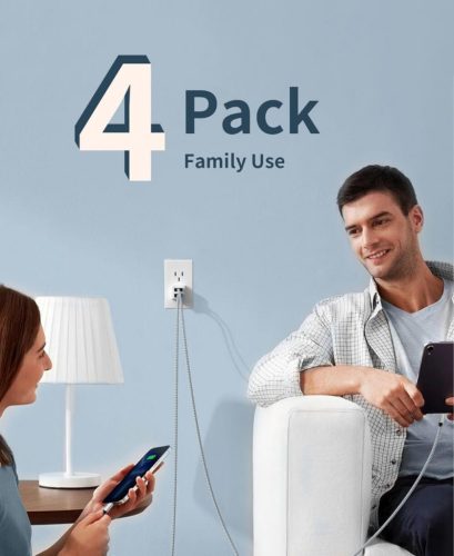 iPhone Ladegerät geflochtenes Nylon 4 Stück: 1m (weiß-grau)