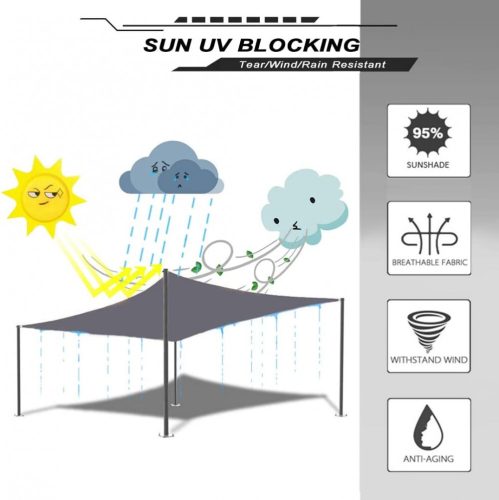 SunnestLife Wasserdichtes, UV-beständiges, dreieckiges Sonnensegel 6x6x6m (Grau)